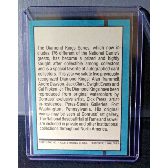1988 Checklist Donruss Diamond Kings #27 Baseball Card - Picture 2 of 2